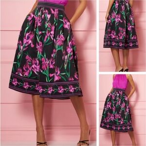 Eva Mendez Floral A-Line Skirt Size 18